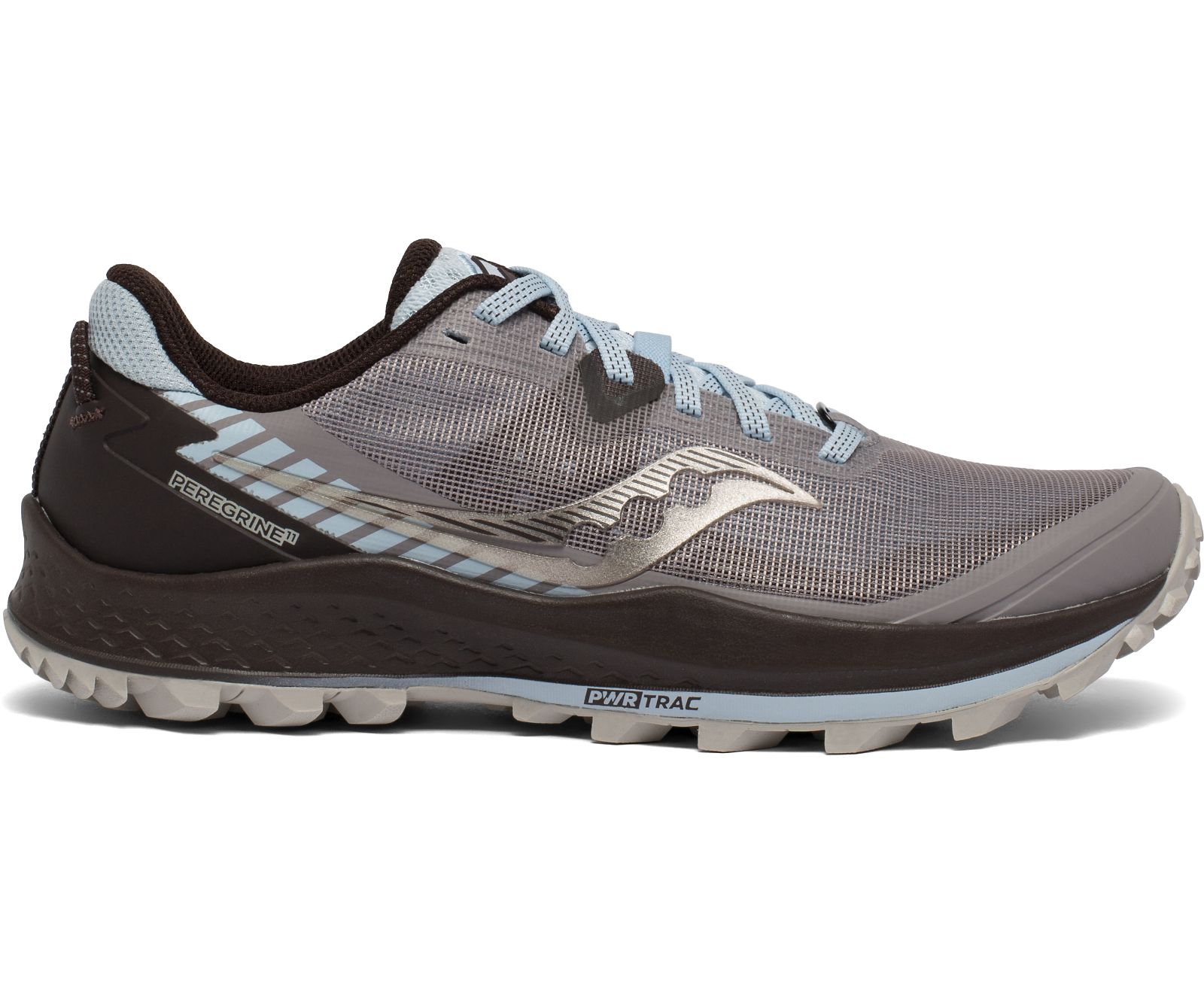 Women\'s Saucony Peregrine 11 Trail Running Shoes Grey / Turquoise | Singapore 235QMAZ